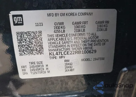 2024 Buick Envista Avenir Fwd z USA, uszkodzony, nr VIN KL47LCE22RB100629